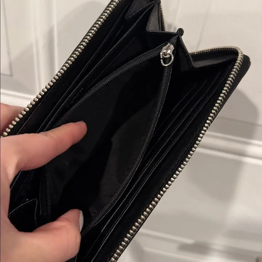 Coach Black Zip-Around Wallet